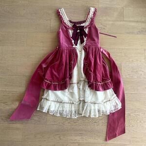 Baby The Stars Shine Bright Red White Lolita Mini Dress - Jfashion Japan Import